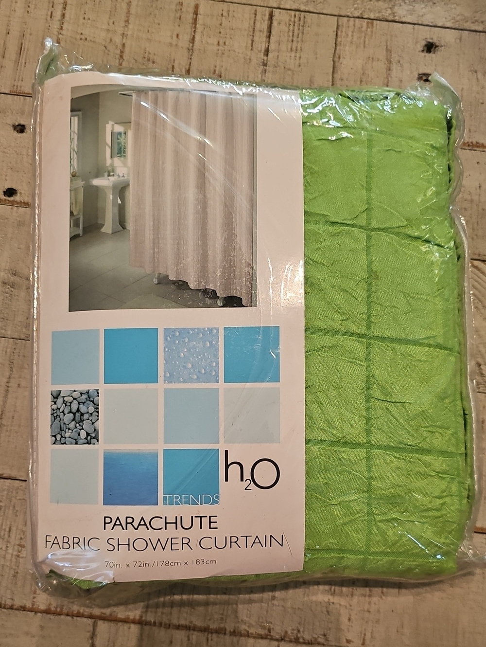 Parachute Fabric Shower Curtain in Lime Green